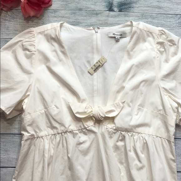 NWT Madewell Tie Front Crepe Fit Flare Mini Dress - Picture 5 of 12